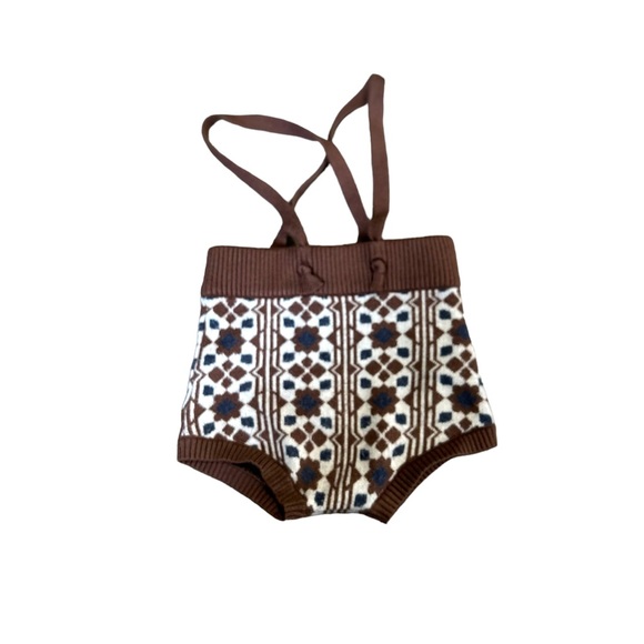 Brown knit Jacquard Sweater and Bloomer Outfit - Picture 2 of 8